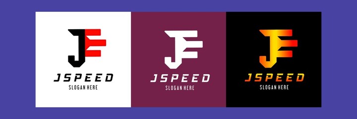Letter J and speed logo icon design. Vector illustration