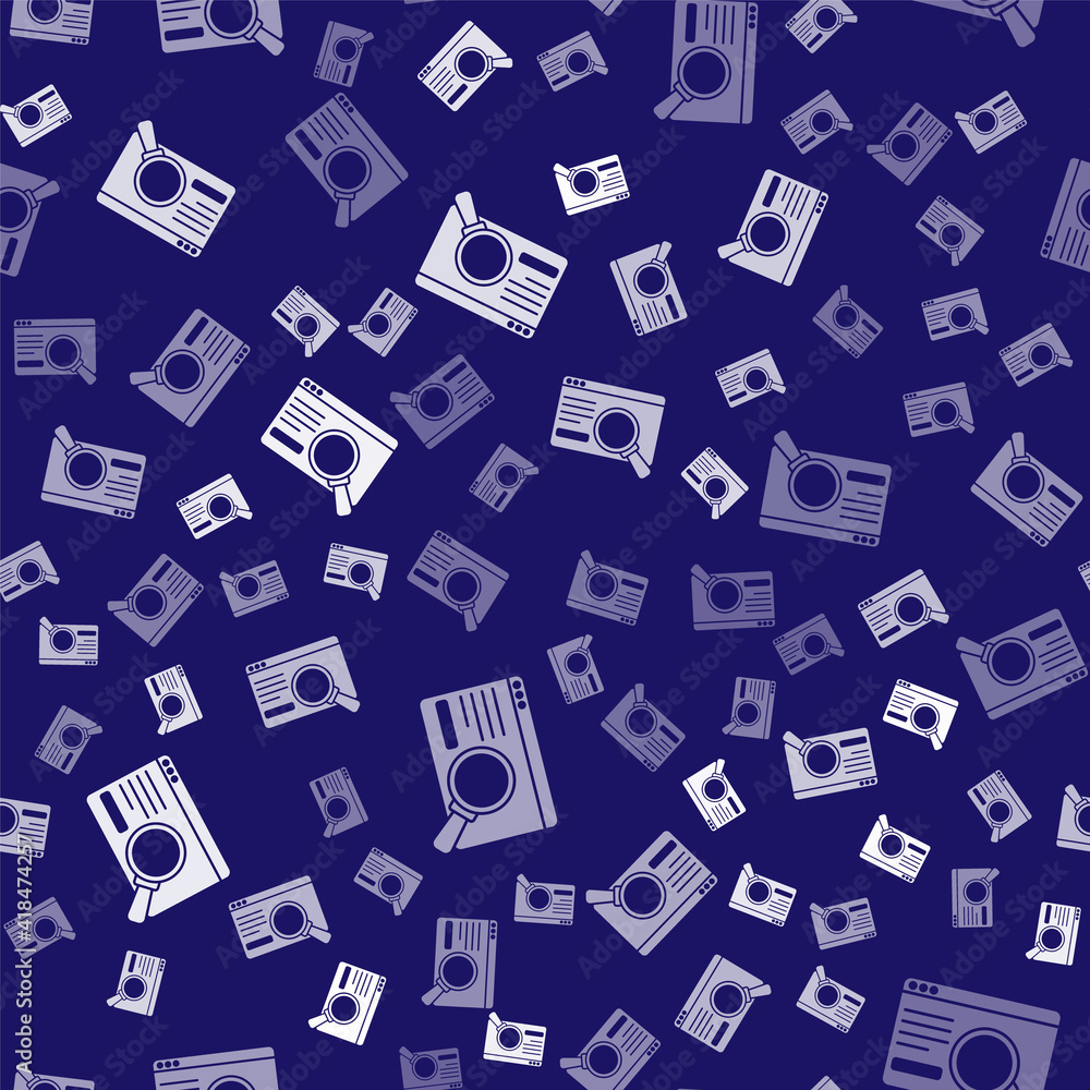 Poster white ui or ux design icon isolated seamless pattern on blue background. vector.