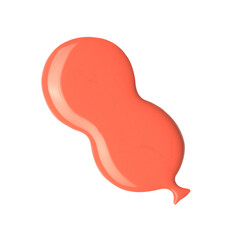 Blot of pink balloon shaped nail polish isolated on white