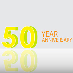 50 Years Anniversary Celebration Color Vector Template Design Illustration