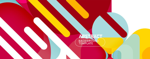 Modern geometric round shapes and dynamic lines, abstract background. Vector illustration for placards, brochures, posters and banners