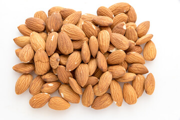 Almonds with white background