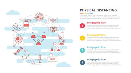 social distancing concept for infographic template banner with four point list information