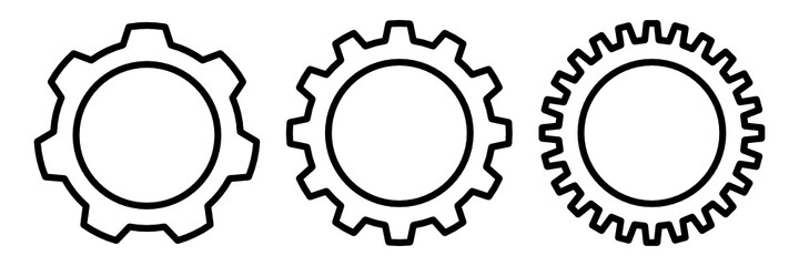 Set of Black vector gear wheel icons