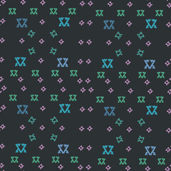 Graphic elements for creating a design. Modern and trendy abstract stripes, strokes, geometric shapes, floral seamless pattern