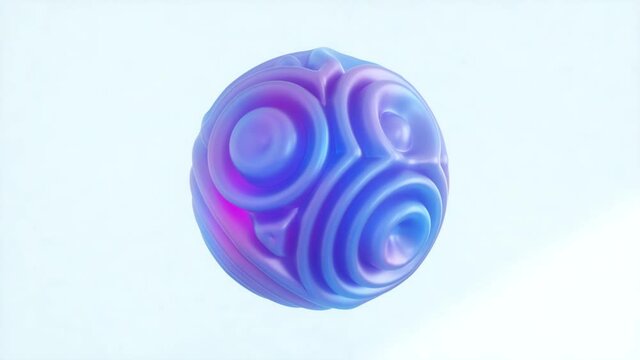 abstract fluid noise sphere, 4K seamless looped 3D video with alpha matte. 3D rendering