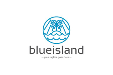 Nature Island Linear Logo Template