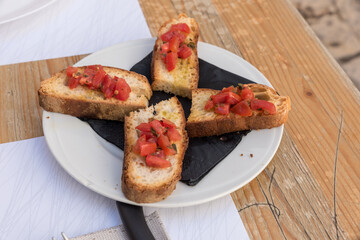 Apulia bread as an appetizer