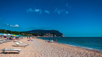 The beautiful sea of Numana in Conero, Ancona province, Marche region.