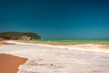 The beautiful sea of Numana in Conero after a big storm, Ancona province, Marche region.