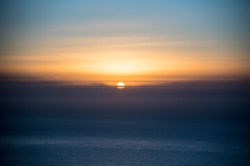 Warm sunrise over the Mediterranean sea