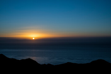 Warm sunrise over the Mediterranean sea