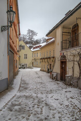 winter in the city - old street in Prague - Nový Svět / Hradčany, Prague, Czech Republic