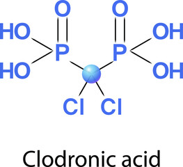 Clodronic acid is an anti-osteoporotic drug approved for the prevention and treatment of osteoporosis 