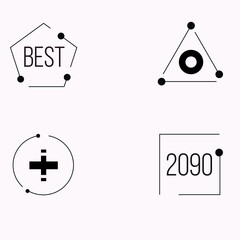 Black And White 4 icons vector Art design