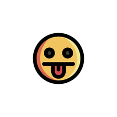 Mocking Funny Humor Emoticon Icon Logo Vector Illustration. Outline Style..