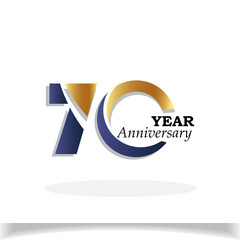70 Years Anniversary Celebration Blue Color Vector Template Design Illustration