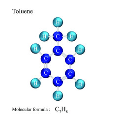 Lewis structural formula of  Toluene, molecular formula