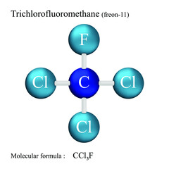 Lewis structural formula of freon-11 , molecular formula