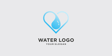 water logo template with creative gradient concept