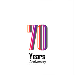 70 Years Anniversary Celebration Color Vector Template Design Illustration