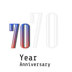70 Years Anniversary Celebration Color Vector Template Design Illustration