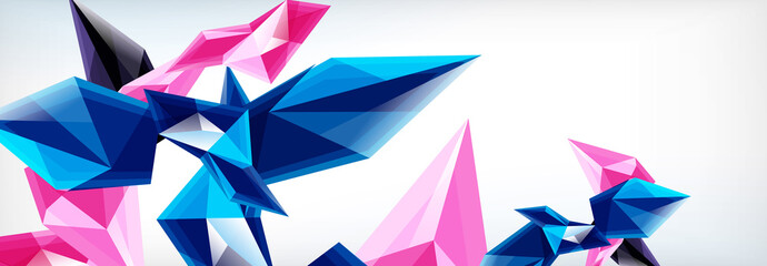 Vector 3d triangles and pyramids abstract background for business or technology presentations, internet posters or web brochure covers