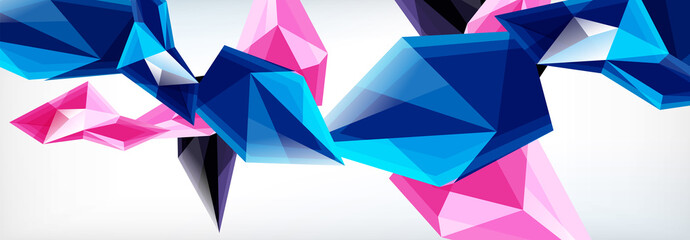 Vector 3d triangles and pyramids abstract background for business or technology presentations, internet posters or web brochure covers