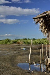Paisajes de las playas del pequeño pueblo de Las Peñitas, en las costas del océano Pacífico, en el noroeste de Nicaragua