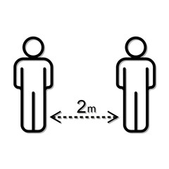 To keep distance icon. Covid-19, 2019-nCoV. Isolated on white background. Vector illustration eps10. 