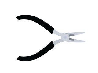 Metal long nose pliers. vector