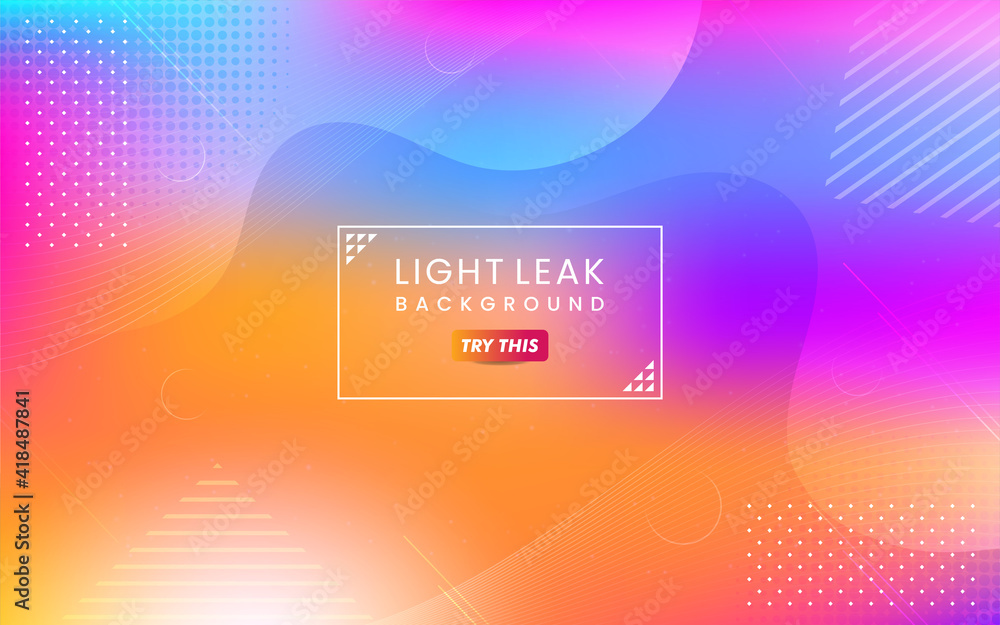 Poster abstract colorful light leak background. modern dynamic background usable for greeting card, banner,