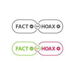 Fact or hoax. Vector icon template