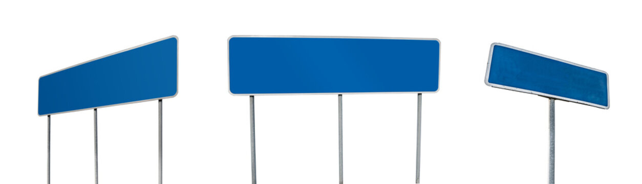 Sign blank. Set of empty road signs isolated on white background