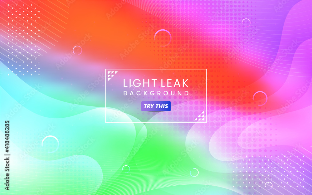 Poster abstract colorful light leak background. modern dynamic background usable for greeting card, banner,
