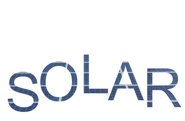 Solar panel texture, SOLAR alphabet icons with white background.
