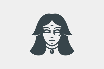 Dark Magician Woman Logo Template