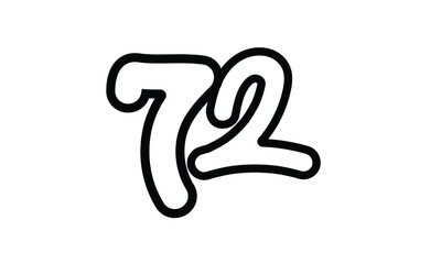 72 Casual Modern Line Art Number