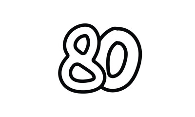 80 Casual Modern Line Art Number
