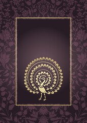 peacock, feathers ,wedding card design, royal India	