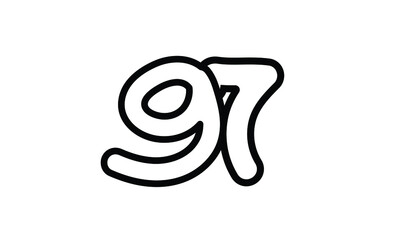 97 Casual Modern Line Art Number
