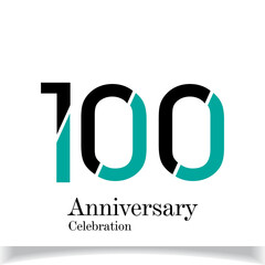 100 Years Anniversary Celebration Black Blue Color Vector Template Design Illustration