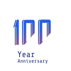 100 Years Anniversary Celebration Black Blue Color Vector Template Design Illustration