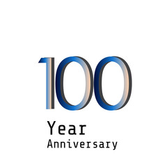 100 Years Anniversary Celebration Black Blue Color Vector Template Design Illustration