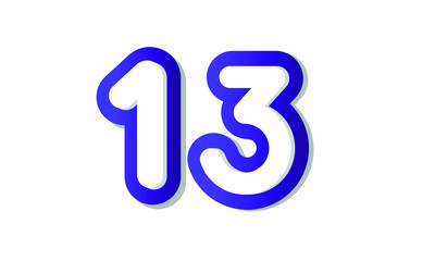 13 Cool Modern Blue 3D Number Logo