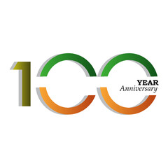 100 Years Anniversary Celebration Gold India Them Color Vector Template Design Illustration