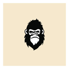 Monkey face logo template vector. Ape logo template