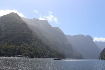 Mountain Views in Milford Sound New Zealand