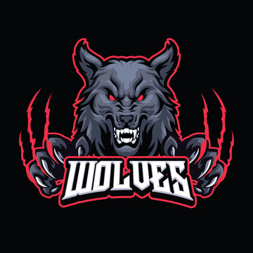 Wolf mascot logo Template