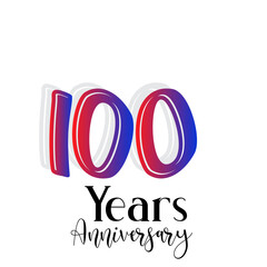100 Years Anniversary Celebration Rainbow Color Vector Template Design Illustration